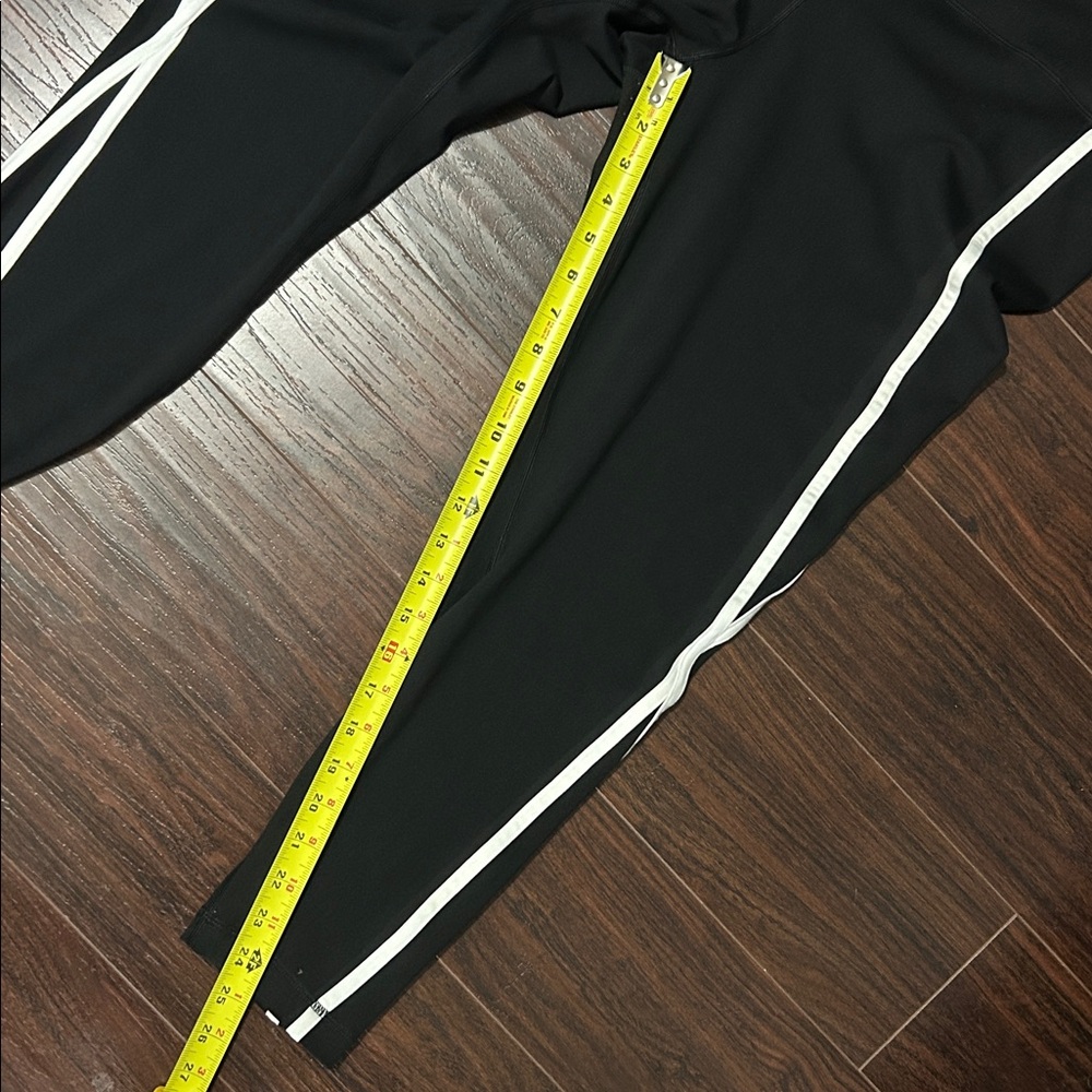 Velocity Black Leggings with White Stripes - Picture 6 of 6